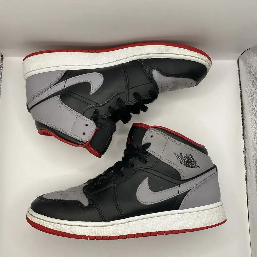 Nike Air Jordan 1 Mid Bred Shadow GS 6.5Y Basketball Shoes DQ8423-006 Multicolor